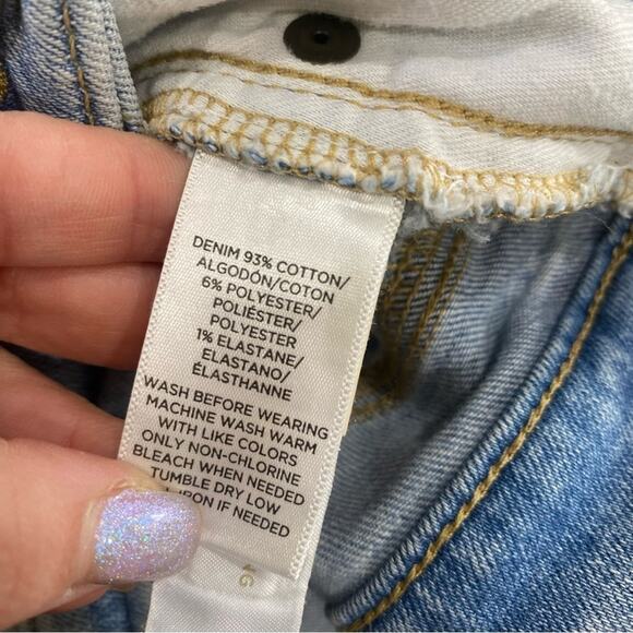 Loft Light Wash Raw Hem Skinny Jeans Size 30 High Rise Stretch Denim Pants - Picture 5 of 8